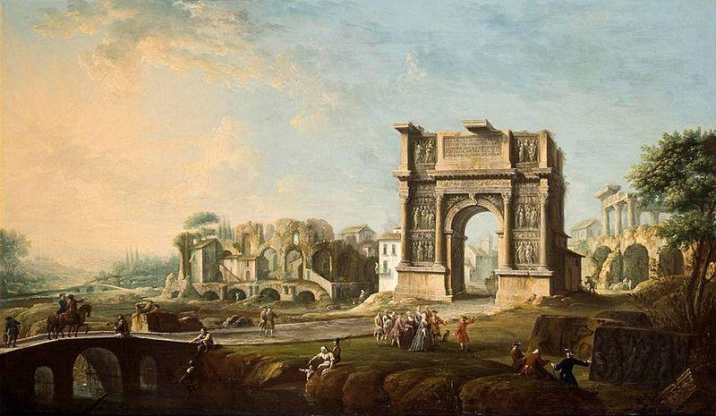 Antonio Joli The Arch of Trajan at Benevento